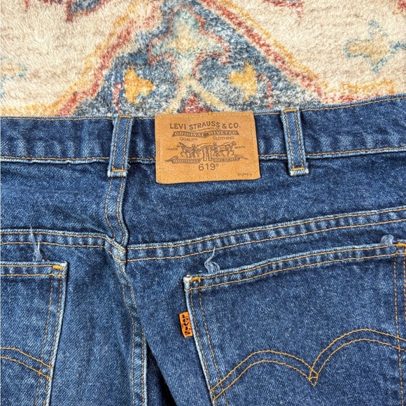 Vintage Levi’s 619 Darkwash Orange Tab Jeans Size 34 - Picture 6 of 6